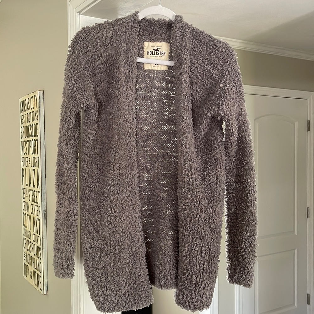 Hollister Grey Fuzzy Sweater